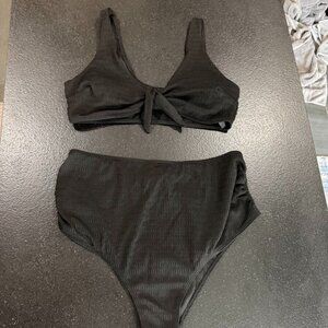 Maternity High Waisted Swim Suit - Black